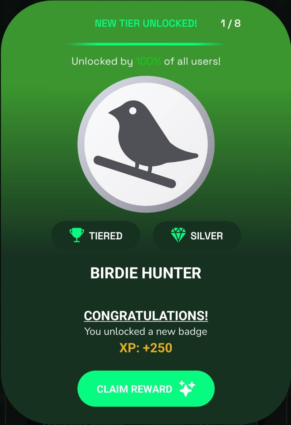 BIRDIE HUNTER Badge Unlocked